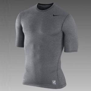 Рашгард Nike Pro Combat Grey Short Sleeve